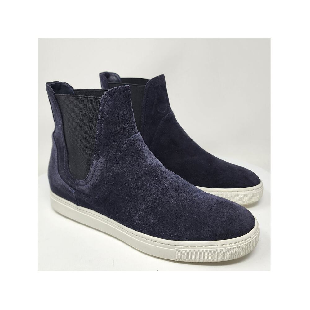Vince Nira High-Top Suede Pull-On Chelsea Sneakers Women 9.5 Navy Blue